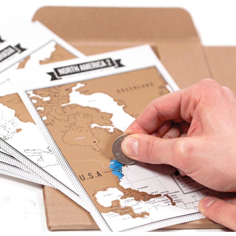 Popular Travelogue Notebooks + Scratch Map Travel Log Tourist Journal with 8 Mini World Maps