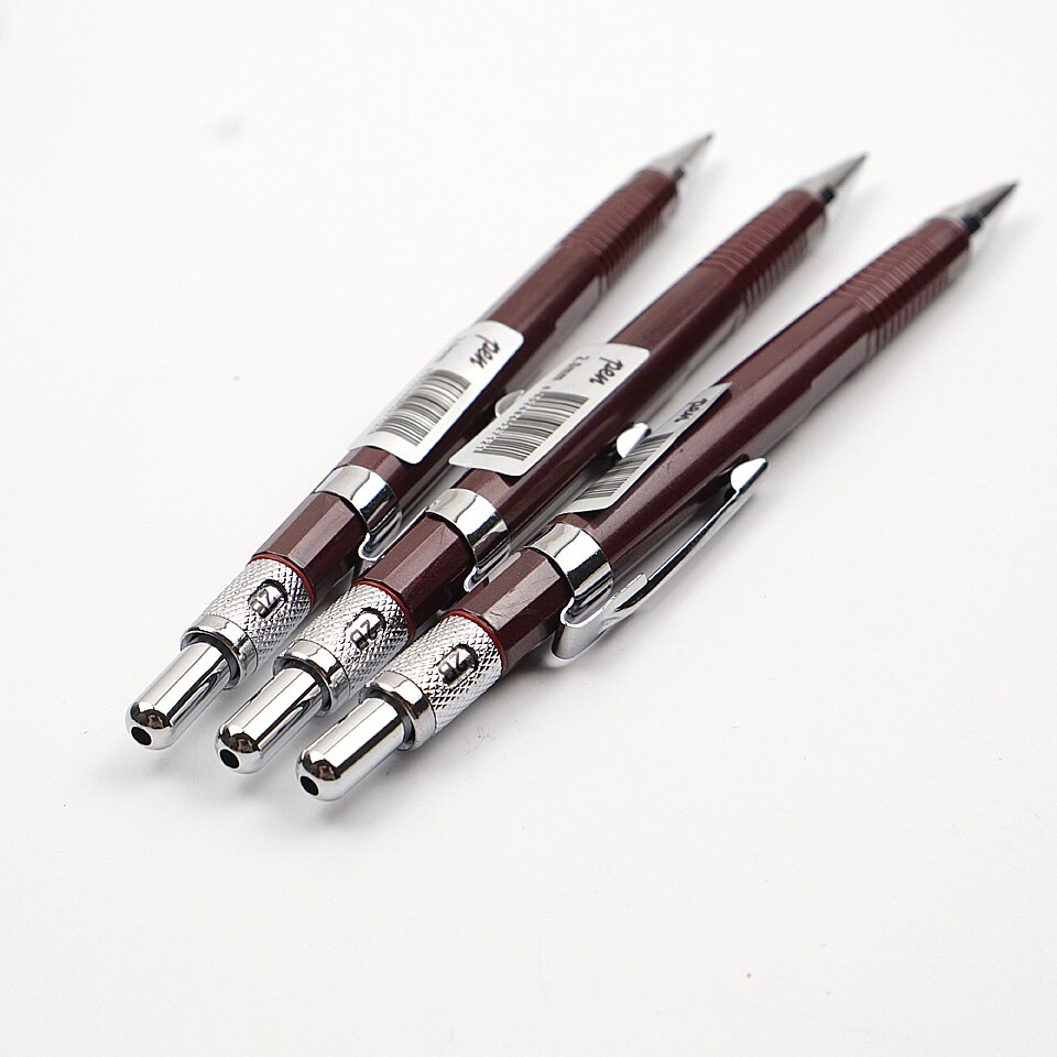Mechanical Pencils 2.0mm 2B Red Plastic Drafting Automatic Pencil For Kid School Office Stationery Supplies Send 2 pencil lead