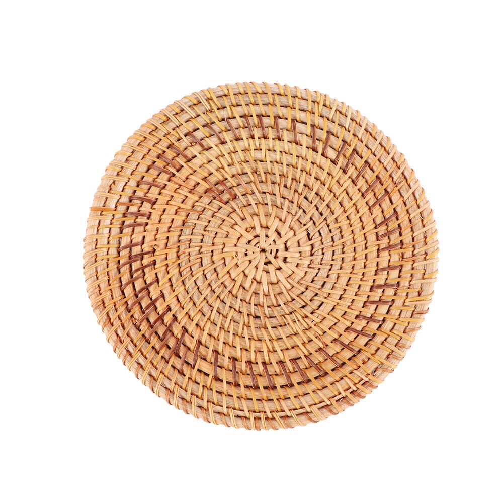 1Stck Runde Natürliche Rattan Untersetzer Schüssel Pad Handarbeit Gewebt Tischsets Tabelle Polsterung Tasse Matten Küche Dekoration Zubehör: 16cm