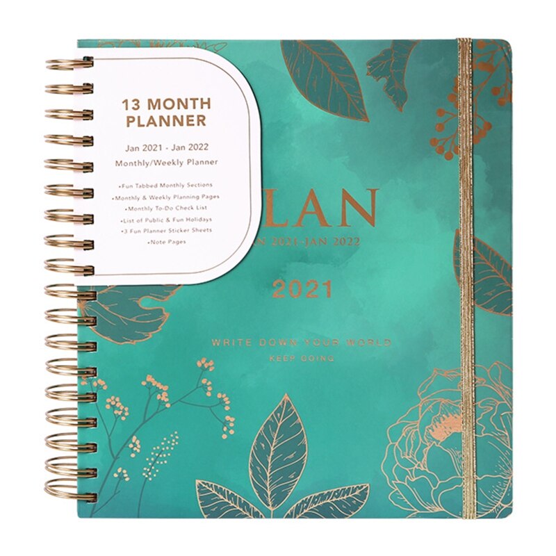 Agenda Planner Organizer B5 Coil Notebook Journal Monthly Weekly Schedule