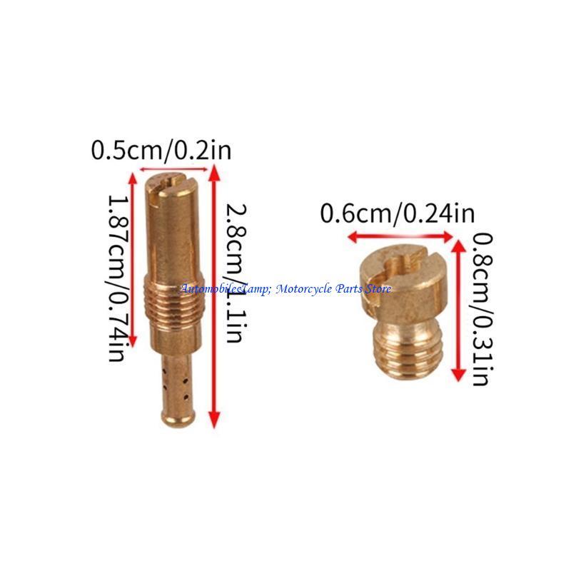 H7BD 20Pcs Carburetor Main Jets Kits 10 Carburetor Main Jets with 10 Slow Jets Accessories Durable for PWK PE CVK