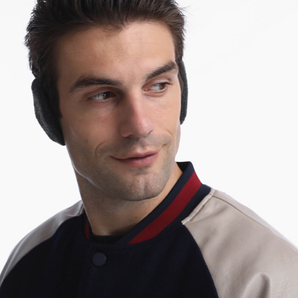 2pcs Men Women Winter Warm Band Less Non Slip Two Parts Daily Polyester Portable Soft Ear Muffs Warmers Windproof Solid