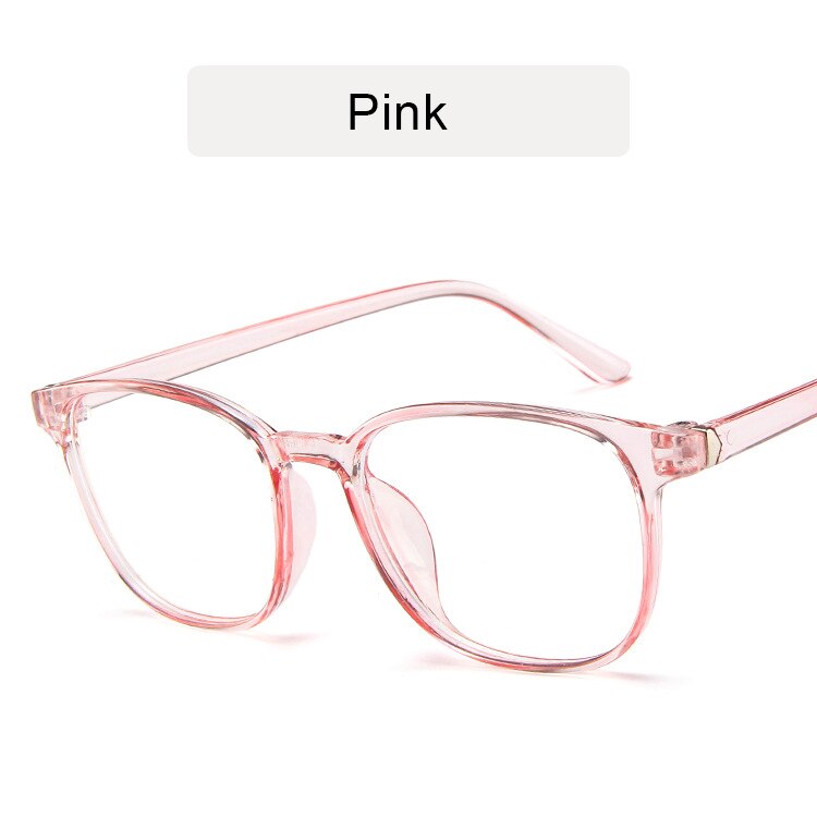 KOTTDO Retro Mens Glasses Frame Computer Eyeglasses Frame Women Anti-blue Light Transparent Clear Pink Plastic Frame: pink