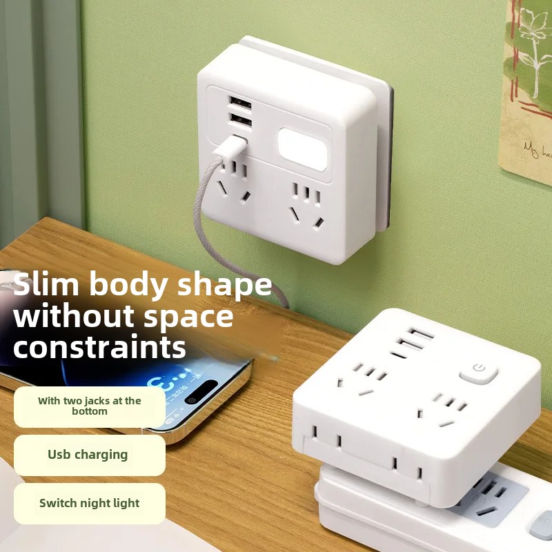 Multi-Functional USB Night Light Socket Converter 86 Type Plug Board One To Multiple Hole Plug Adapter Wall And Floor Wiring