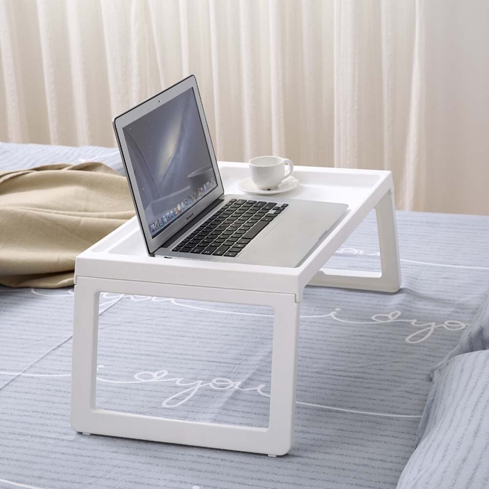 Folding Laptop Table Stand Portable Study Desk Plastic Foldable Computer Desk for Bed Sofa Breakfast Bed Tray Serving Table