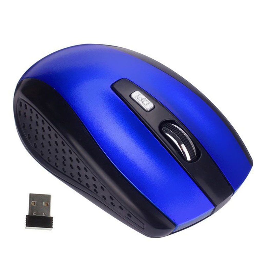 2.4G wireless optical mouse with side keys Kraft box packaging Ergonomic Optical technology Laptop: Blue