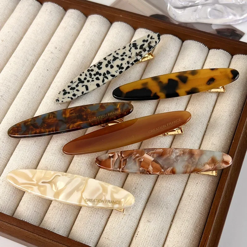 French Hairclips Hair Clip Barrettes Acetate Side Clip Non-slip Headwear Korean Style for Girls Hair Accessories