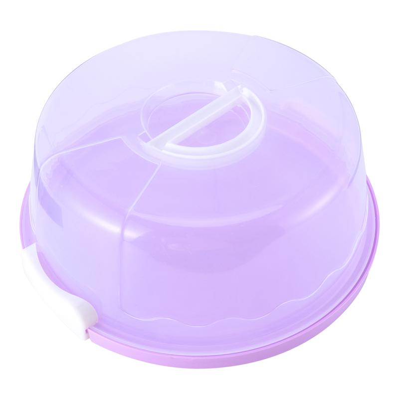 10 Inch Portable Plastic Round Cake Box Handheld Sealed Packing Box Cupcake Dessert Container Case Birthday Food Cover