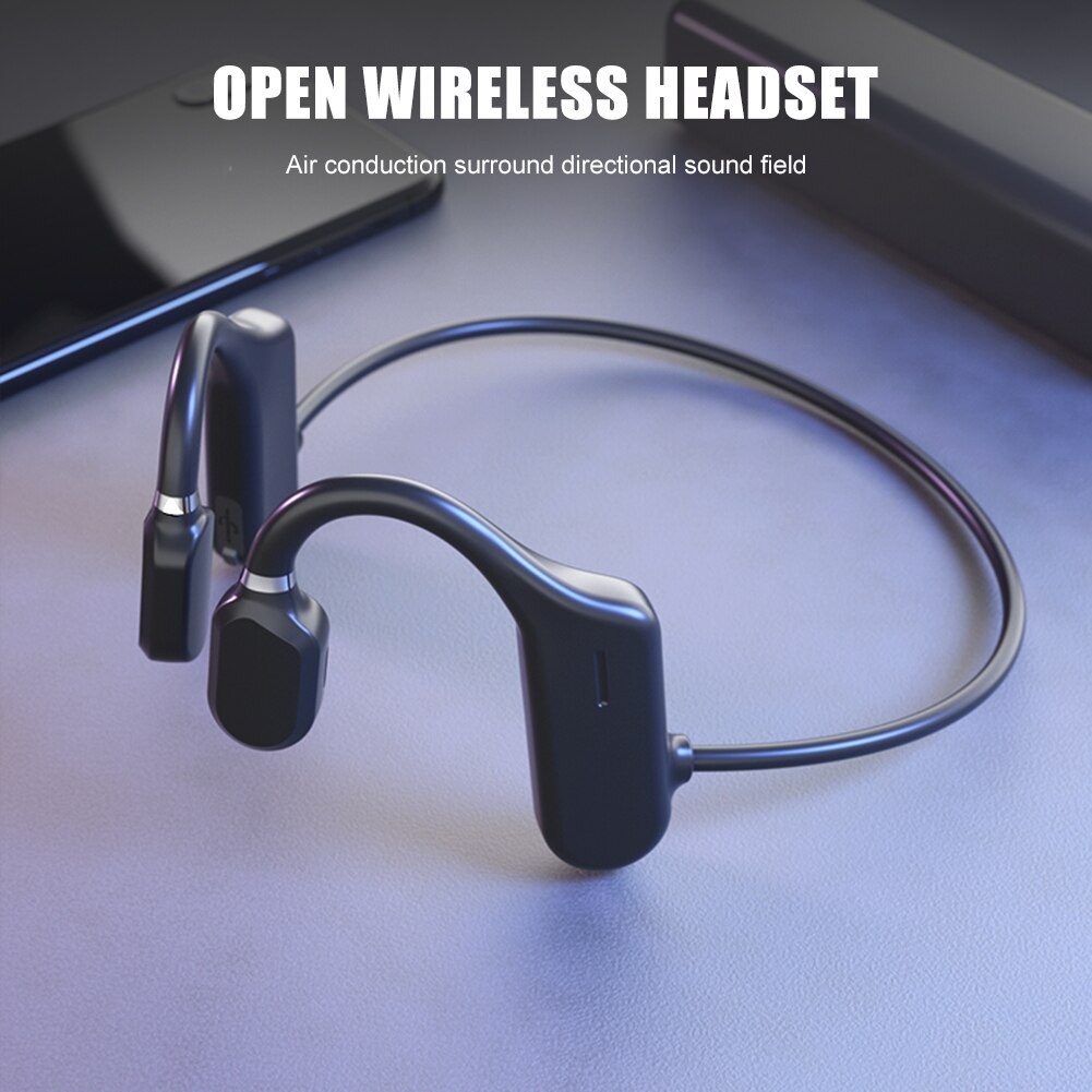Bluetooth Bone Conduction Headphone Stereo Handsfree Music Wireless Headset with Microphone for Cycling Outdoor Sport