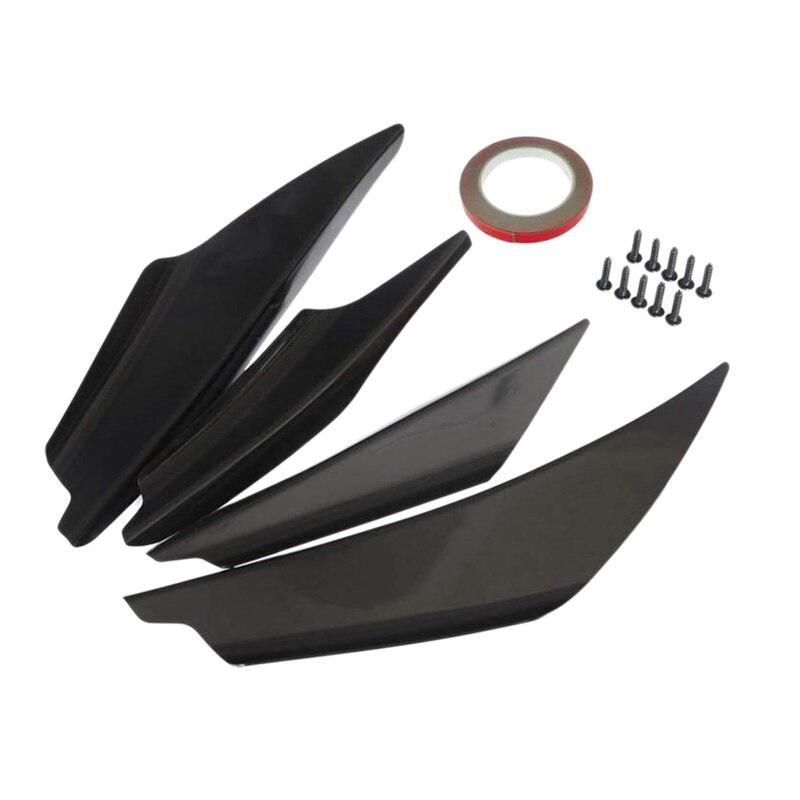 Canards de parachoques delantero, difusor de carrocería, aletas de alerón, ajuste Universal para cualquier coche, 4 Uds.