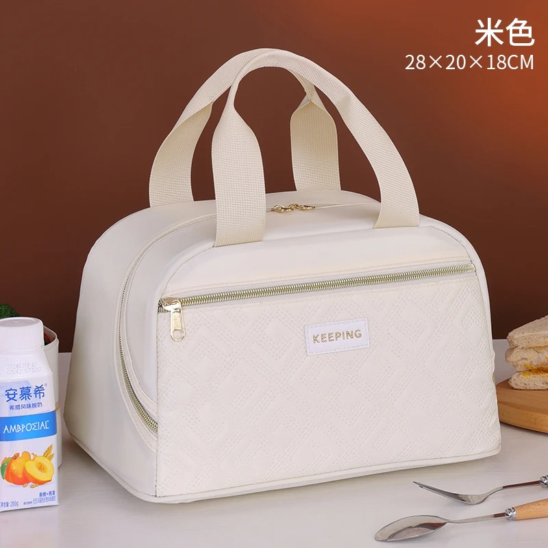 Large Lunch Bag Women Waterproof Concise Convenient Fresh Cooler Bags Thermal Breakfast Food Box Portable Picnic Travel: black