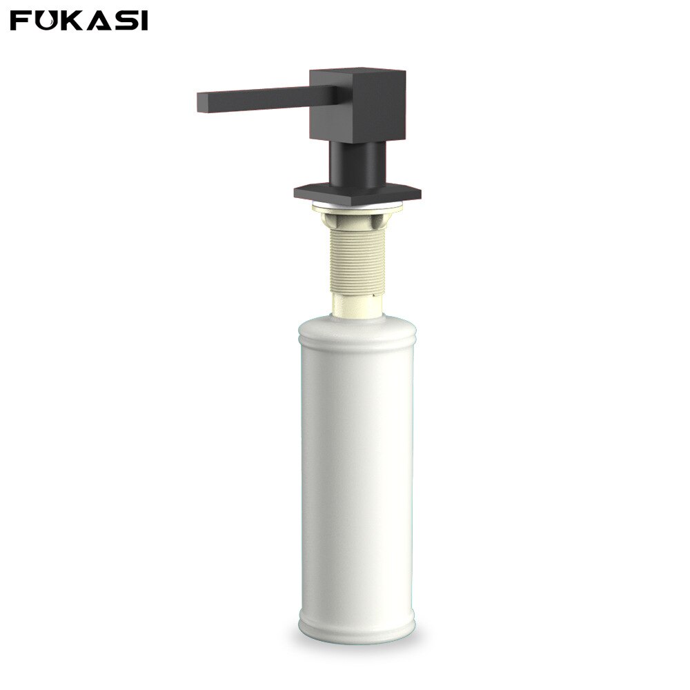 Guld mässing flytande tvål dispenser 350ml diskbänk med diskmedel flaska pressning kökstvättställ tillbehör schampo dispenser set: Svart 350ml