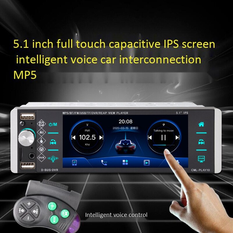 5.1 tommer bilradio 1 din kontakt sn multimedie  mp5 afspiller auto stereo bluetooth
