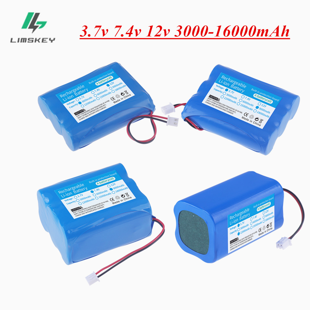 3.7v 7.4v 11.1v 12v 18650 8000 mah Lithium-ionen-akku mit kabeln und platine für bluetooth-lautsprecher und solarscheinwerfer