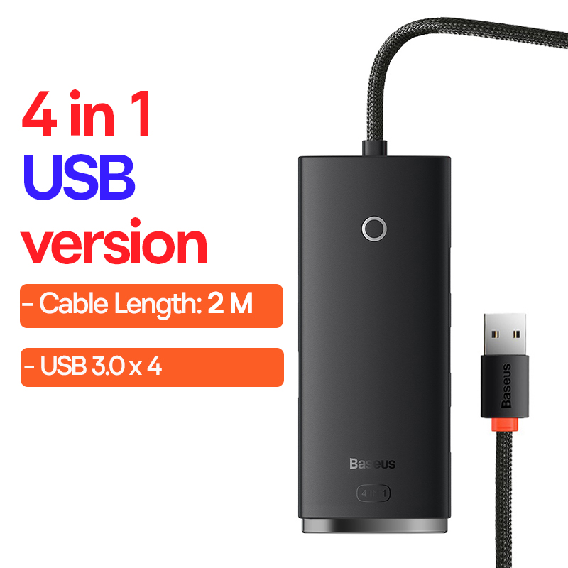 Baseus Usb Hub 4 In 1 Usb C Hub Usb Type C Naar Multi Usb 3.0 Adapter Voor Macbook Pro air Huawei Mate 30 USB-C 3.0 Splitter