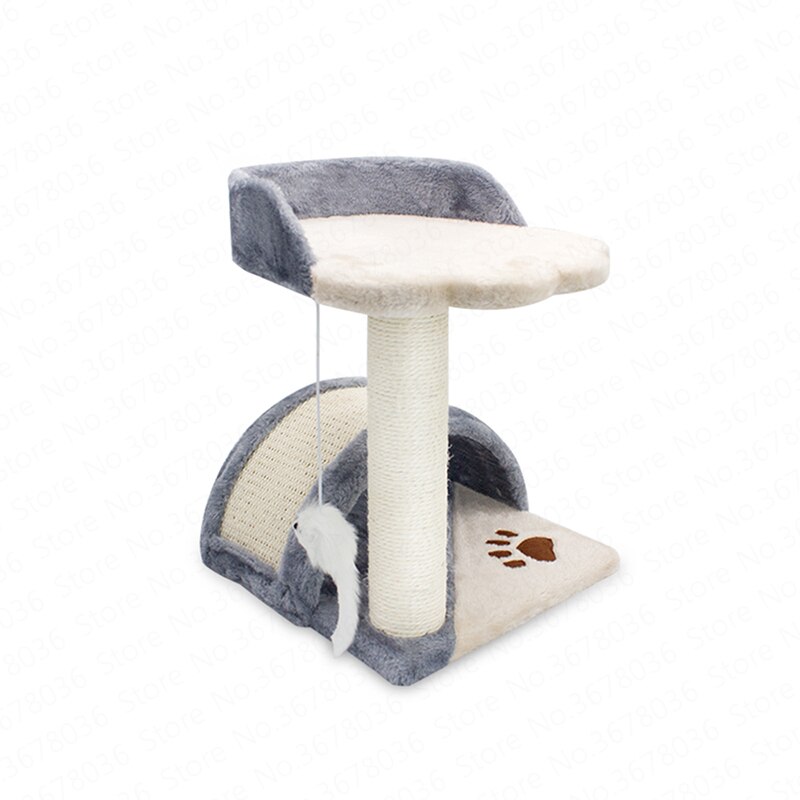 Cat climbing frame grabbing cat tree nest one cat grab column climbing frame small cat jumping platform with nest