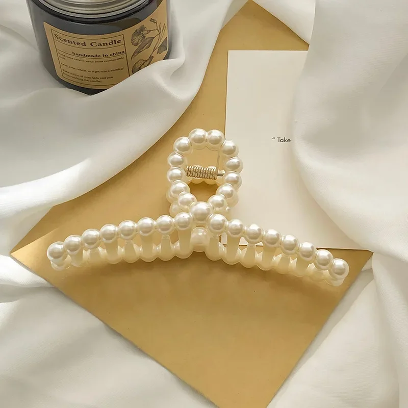 Horquilla con cuentas de perlas para mujer, pasadores geométricos bonitos para el pelo, pinzas para el pelo de cola de caballo, accesorios para el cabello, 2 uds.: Negro
