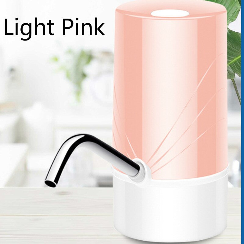 Fles Tap Dispenser Elektrische Water Dispenser Huishoudelijke Intelligente Oplaadbare Water Dispenser Automatische Water Dispenser: Light Pink2