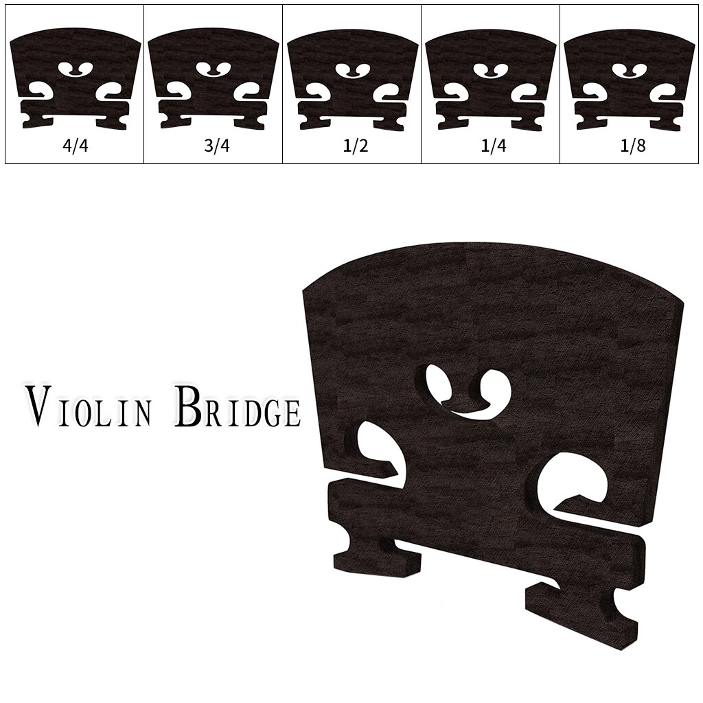 1PC-Master Ebbenhout Viool Brug 4/4 3/4 1/2 1/4 1/8 Viool Bridge
