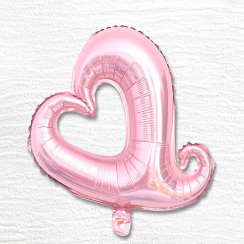 50 stk / lot 18 tommer helium aluminiumsfolie balloner 18 "hjerteform hule kærlighed fersken hjerte ballon til bryllupsfest indretning: Lyserød