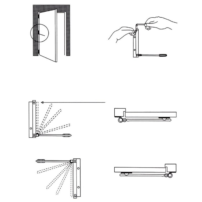 Stainless Steel Automatic Storm Door Closer Adjustable Fire Rated Door Hardware