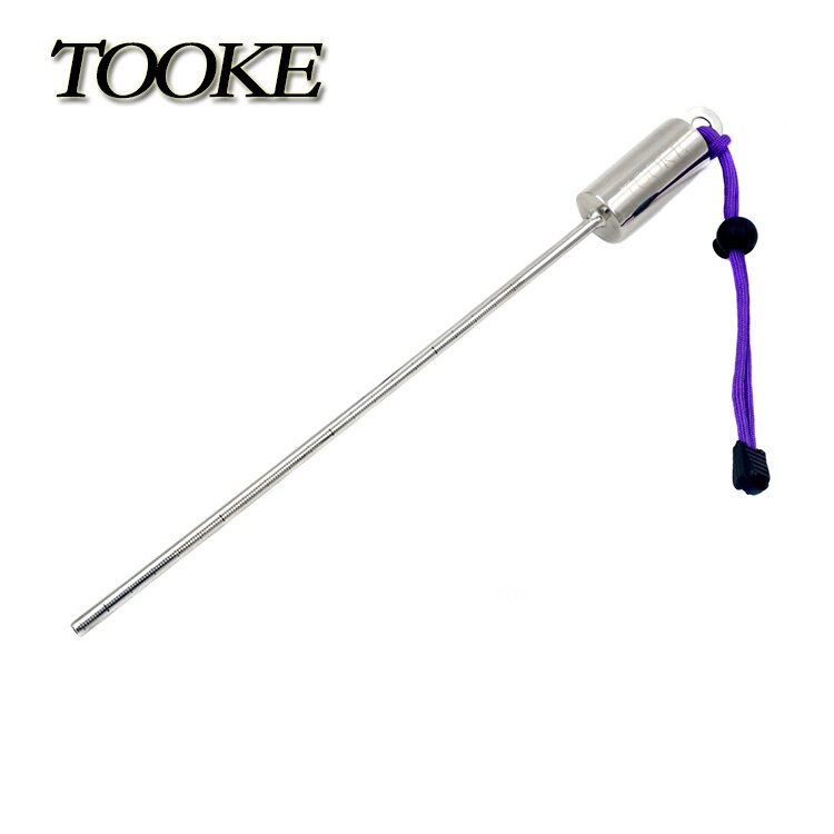 Dykbeslag rostfritt stål hummer dyksticka pekpinne undervattenshaker med snodd handledsrem: Lila rem