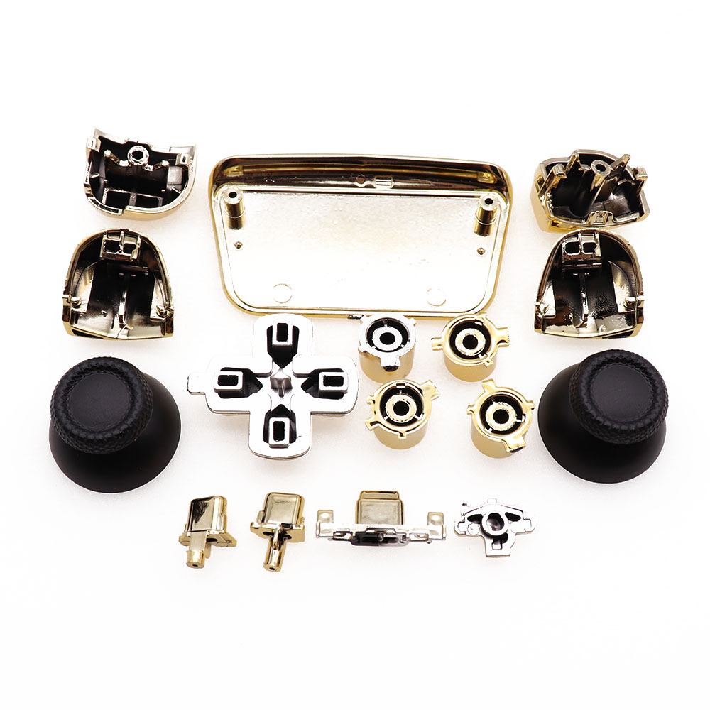 For PS5 BDM-010 V1 handle thumbstick joystick cap L1 R1 L2 R2 D-pad button PS5 controller's chrome-plated gold-PS5plated button