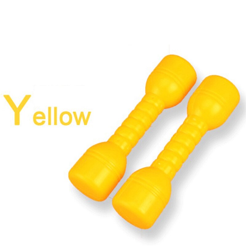 Mancuernas de plástico para deportes al aire libre, gimnasio en casa, entrenamiento de ejercicios, mancuerna para niños, interior, mantener el equipo de Fitness, 2 uds.: yellow