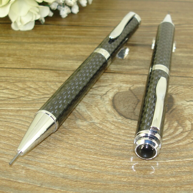 ACMECN Full Carbon Fiber Automatic Pencil Twist action Unique Brand School Stationery 0.9mm Mechanical Pencil with Eraser