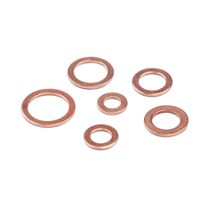 120 st  m5/m6/m8/m10/m12 5 storlekar kopparbricka packningssats plattring tätningssats set för generatormaskiner med låda