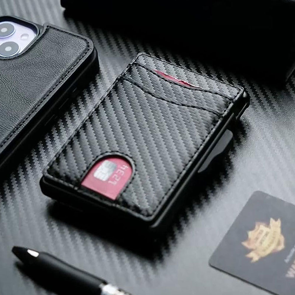 Anti RFID Credit Card Holder Wallets for Men Slim Thin Men Wallet Luxury Bank id Cardholder Case Minimalist Wallet Cartera Black
