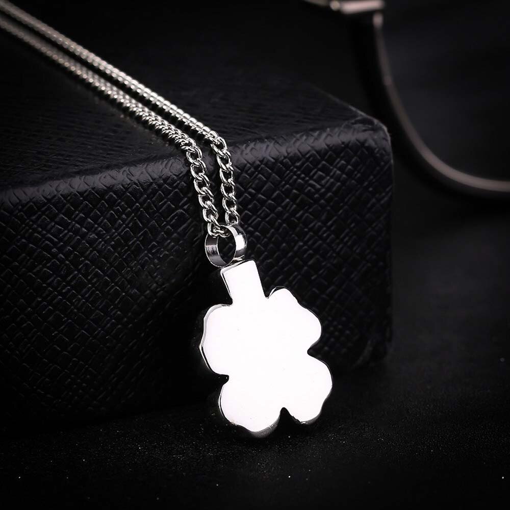 Collier de fiole d'urne de collier commémoratif de trèfle chanceux de pour la chaîne d'acier inoxydable de mémoire de bijoux de crémation de cendres