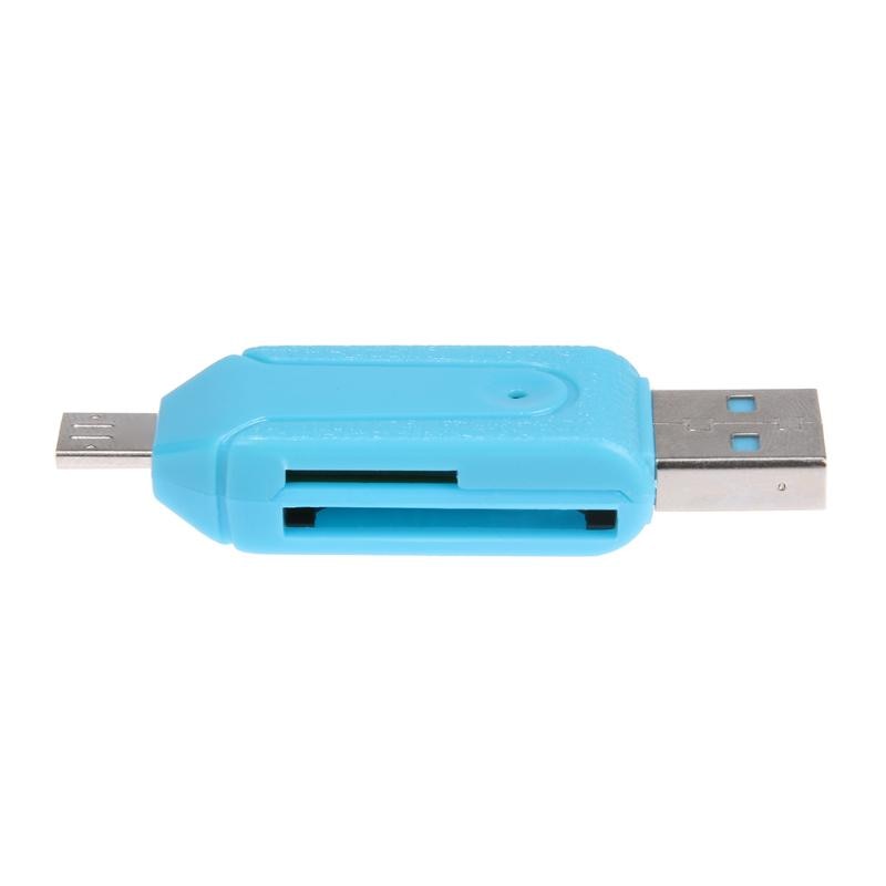 Mini Draagbare TF/SD Kaartlezer High Speed Data Transfer Memory Kaartlezer met USB/Micro Usb-poort OTG functie voor Smart Telefoon