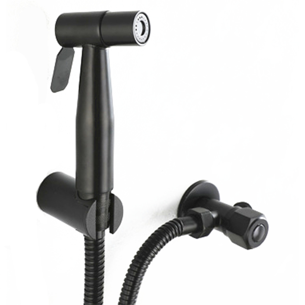 Rvs Bidet Set Zwarte Badkamer Kraan Spuit Handheld Bidet Voor Floor Cleaning Spray Keuken Hand Spray Bidet