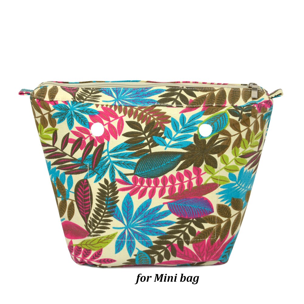 TANQU Colorful Waterproof Inner Lining Insert Zipper Pocket for Mini Obag Canvas Inner Pocket for O Bag