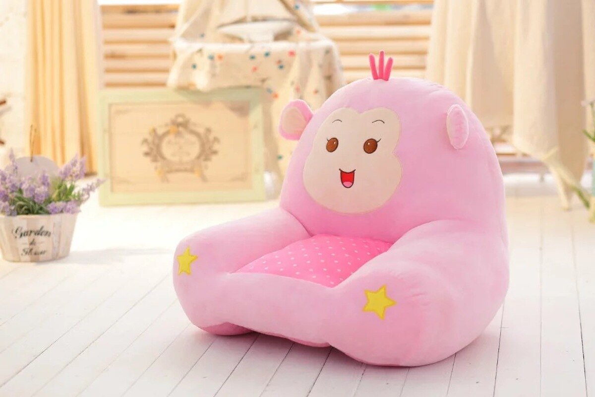 Tegneserie børns lille sofa plys legetøj tatami doven stol tilbage baby afføring 0-6 år gammel baby sæde sofa