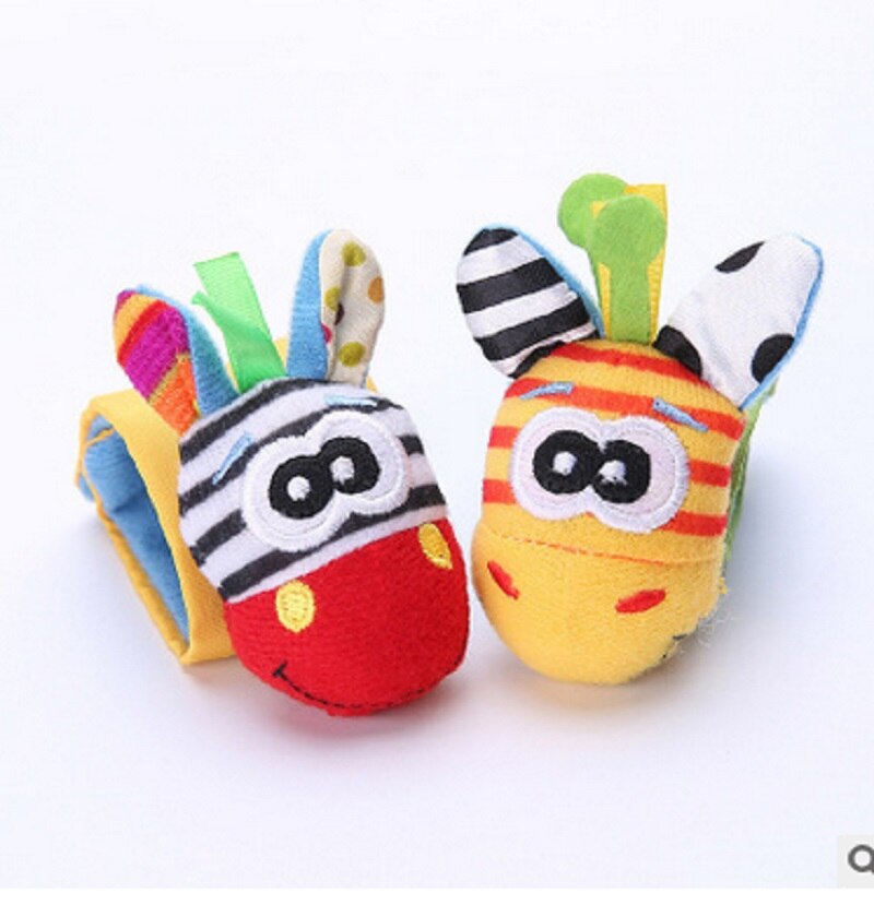 Baby Baby Cartoon Dier Zachte Rammelaars Polsband Handbells Hand Foot Finders Sokken Developmental Toy: H
