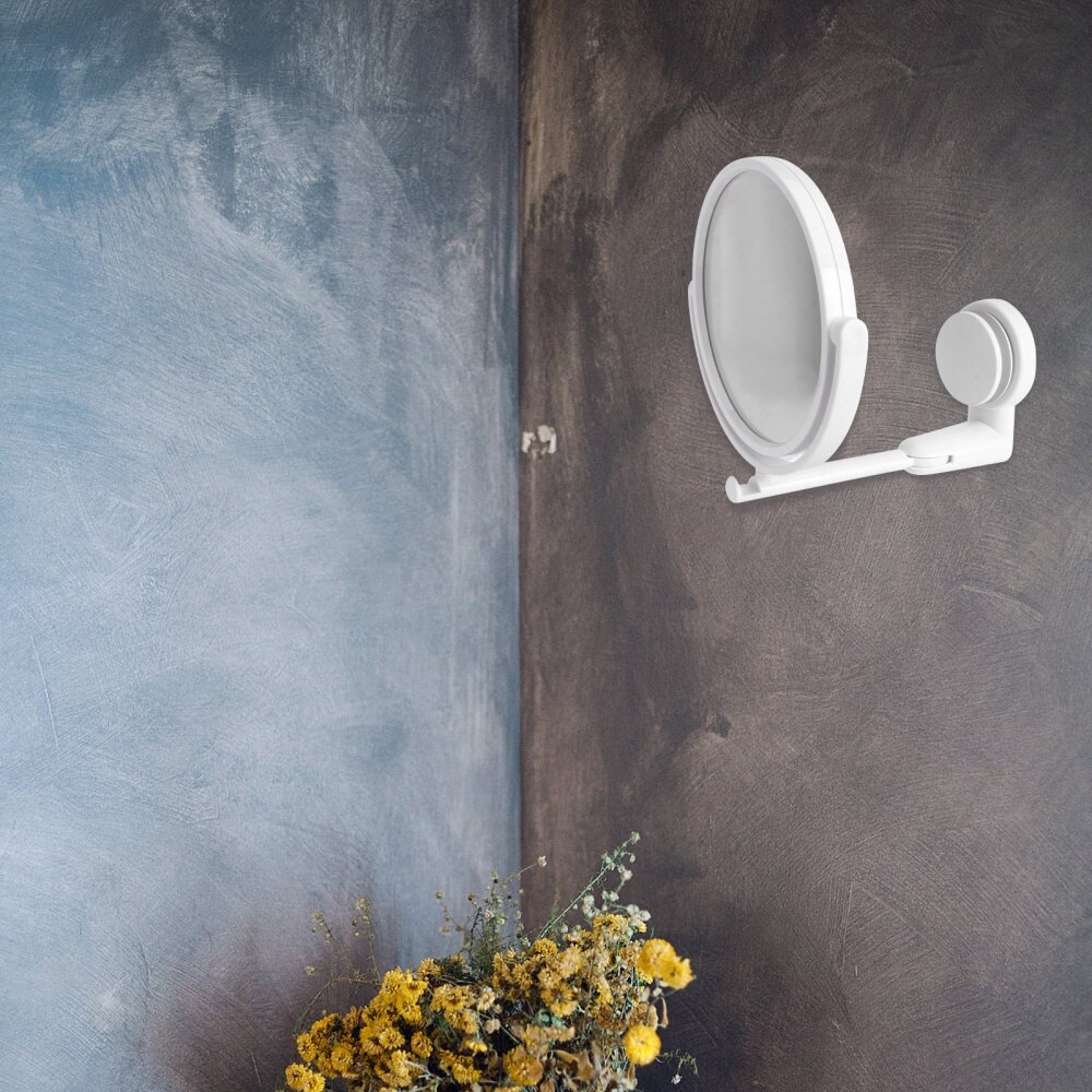 Wall Mounted Round Vanity Mirror Rotating Folding Cosmetic Mirror Household Make-up Mirror Perforating Toilet Glass Single Si