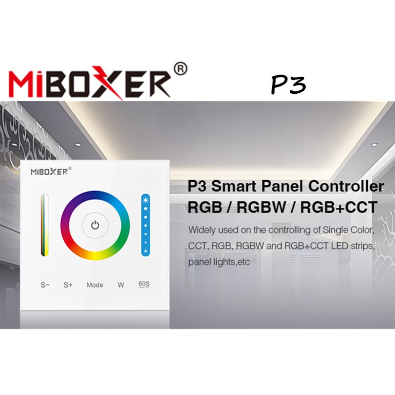 Miboxer P1 P2 P3 Smart Panel Controller Dimming Led Dimmer RGB RGBW RGB CCT Color Temperature Double White Single Color Led Pane: P3