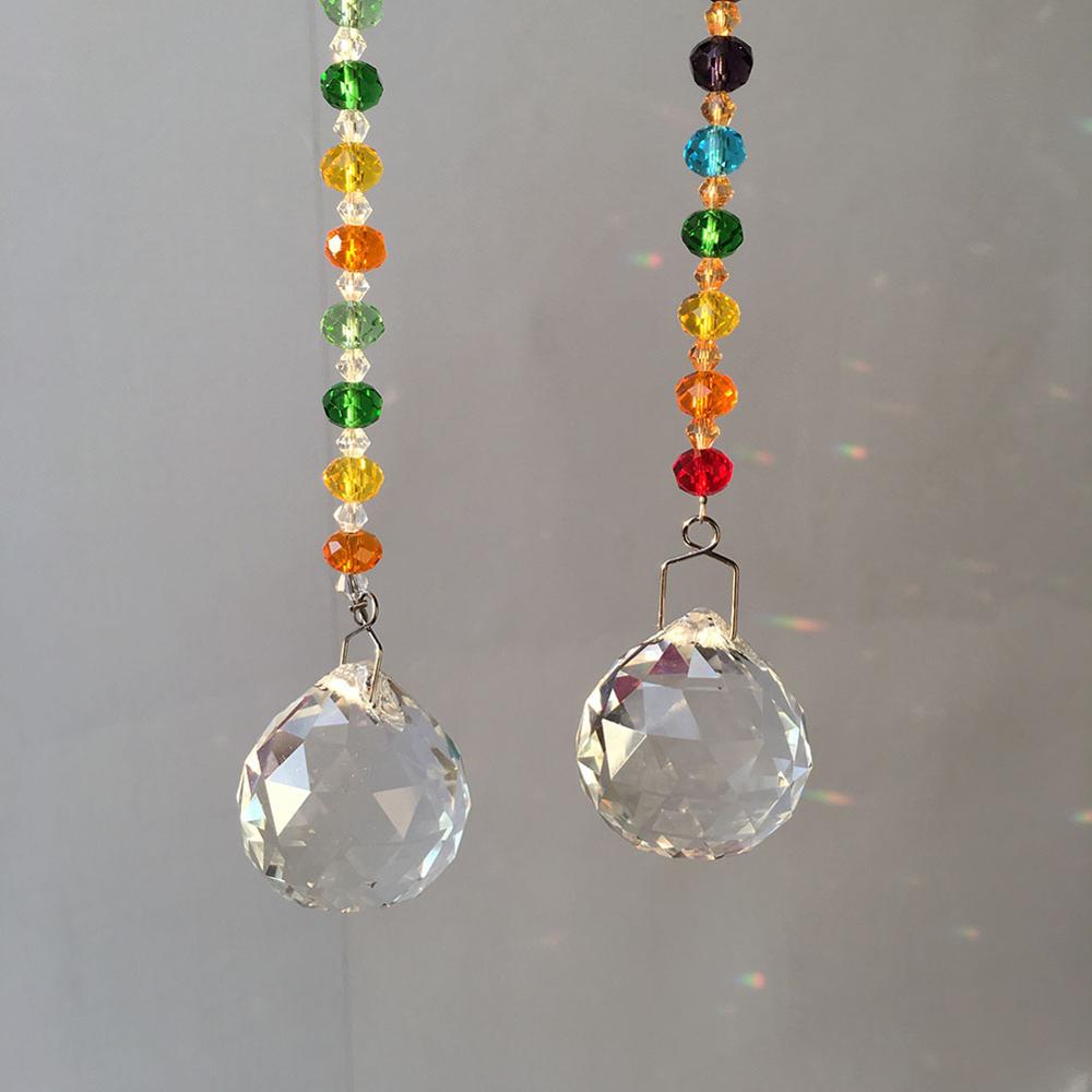 30mm Glas Kristall Ball Prism Anhänger Suncatcher Regenbogen Maker für Fenster, Büro, Garten Dekoration 2 pack/set