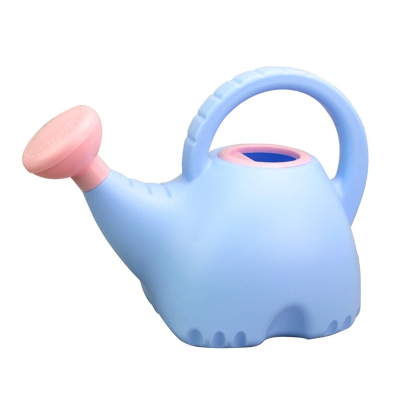 Regadera de elefante de dibujos animados para niños, botella de plástico de 1L, hervidor de agua largo para plantas, macetas de flores, hogar, Patio, césped