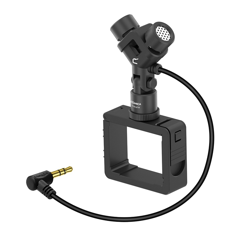 Comica CVM-MT06 Motion Microphone XY Stereo Dual-Mic Cardioid Condenser Action Camera Video Mic for DJI Osmo Pocket (3.5MM TRS)