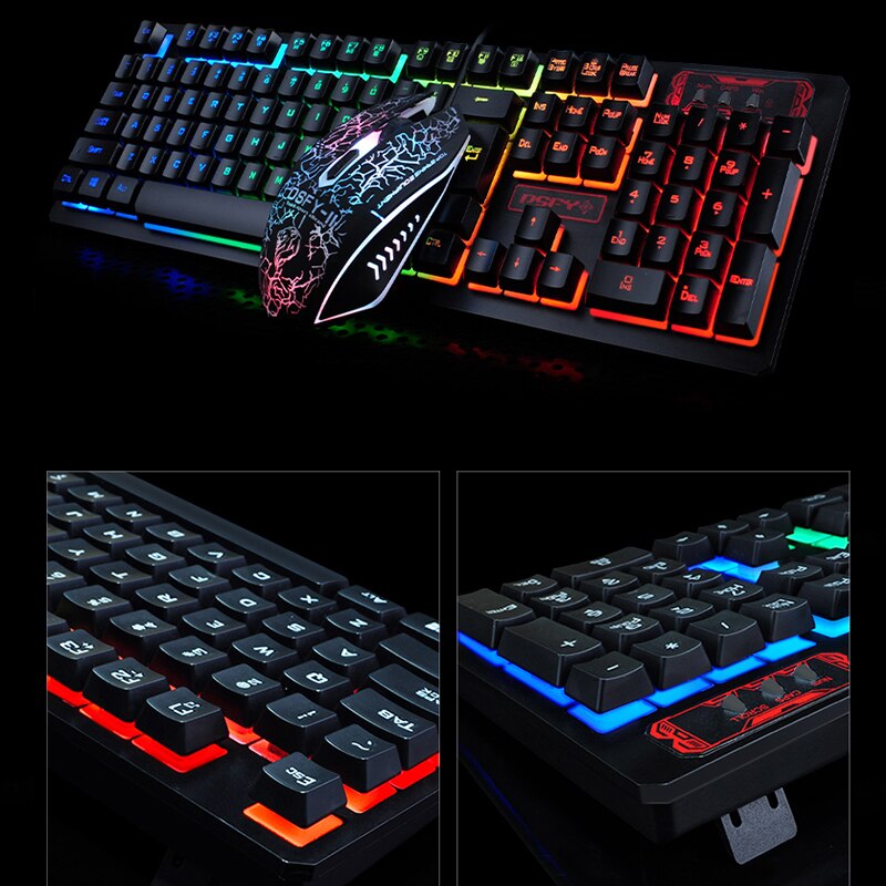 Klawiatura Gamingowa PC z Podświetleniem RGB - Mechaniczna, Przewodowa, 104 Klawisze, Multimedia