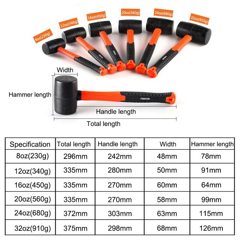 Manual Soft Rubber Effect Mallet Hammer Ergonomics Non Slip Plastic Grip Installing Tool For Floor DIY Hammer Tool25