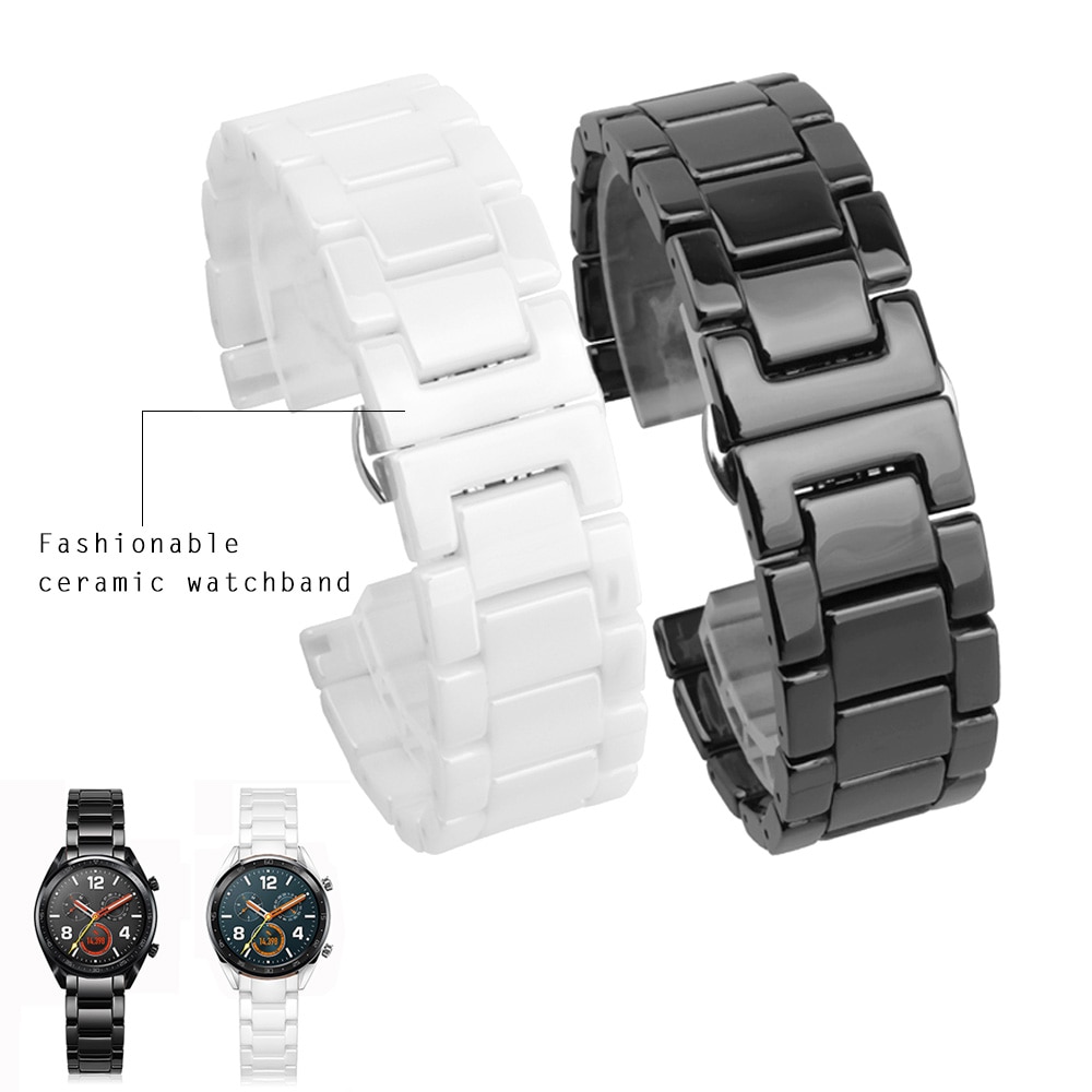 12/14/16/18/20/22mm shine voor samsung gear  s2/s3 horlogeband keramische horlogeband luxe metalen armband voor huawei watch 2
