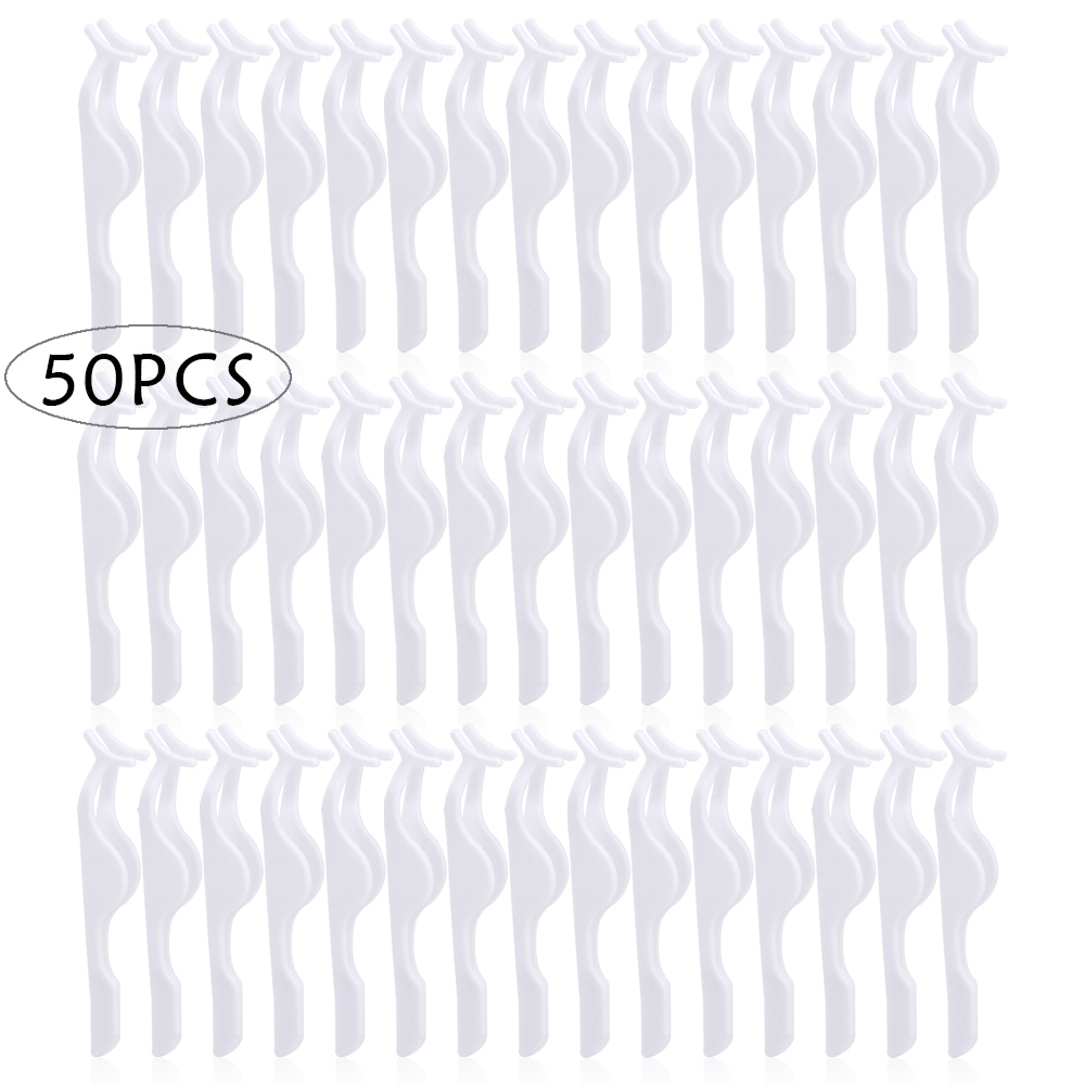 Pinzas de plástico para pestañas postizas, rizador de extensión, pinza aplicadora, eliminador de pestañas, 30/50 unidades: Café oscuro