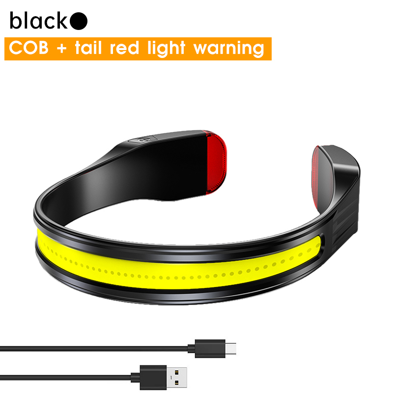 LED Rechargeable Headlamp Book Light for Reading Neck Light Head Lamp for Forehead Waterproof Super Bright COB Camp Head Light: Blue / black