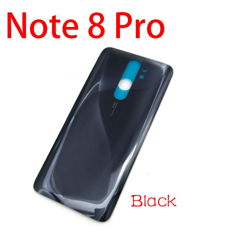 Zapasowa szklana tylna obudowa baterii z samoprzylepna naklejka tylna obudowa baterii taśma klejąca do Xiaomi Redmi Note 8 Pro: Note 8 Pro Black