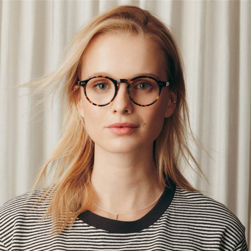 Monture de lunettes optique rétro ronde, petite monture en acétate, monture à lentilles transparentes pour femmes et hommes, prescription