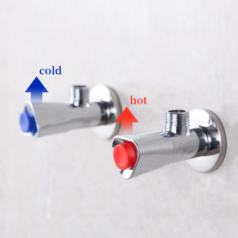 Bathroom Angle Valve Copper Filling Valve /Cold Water Valve Anti-explosion Thicken Push Button Switch Valve for Toilet Sink